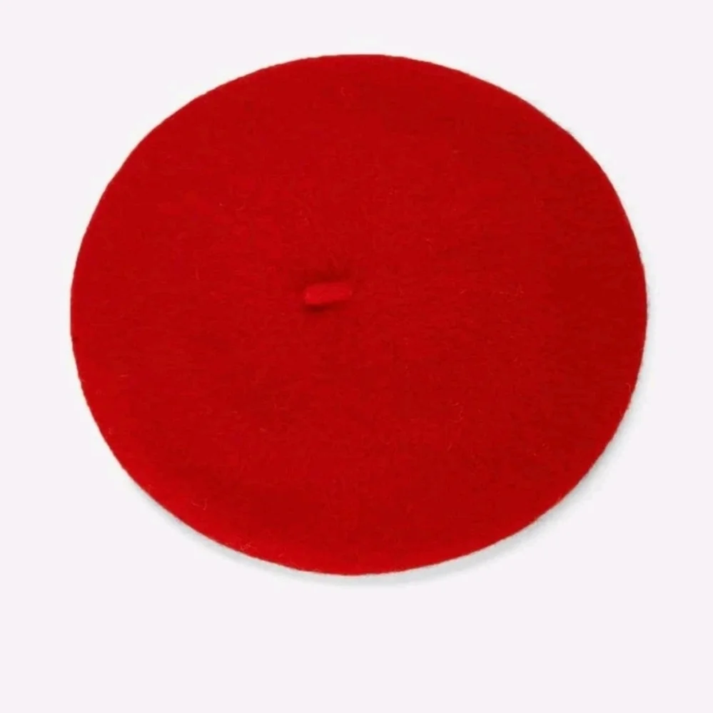 Women's Red Wool Blend French Beret Hat Parisian Fall Winter Classic preppy
